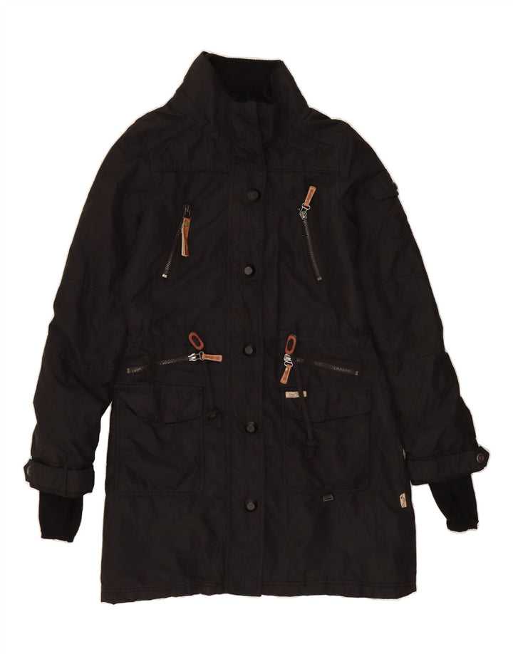 KHUJO Womens Windbreaker Coat UK 18 XL Black Polyester Vintage KHUJO and Second-Hand KHUJO from Messina Hembry 