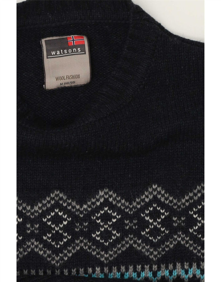Maglione maglione girocollo da uomo Watsons EU 48/50 medio blu navy Fair Isle
