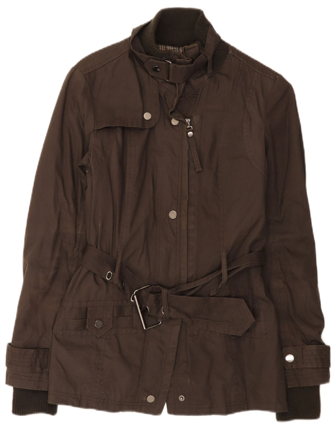 Giacca utility da donna Zara UK 10 piccola in cotone marrone