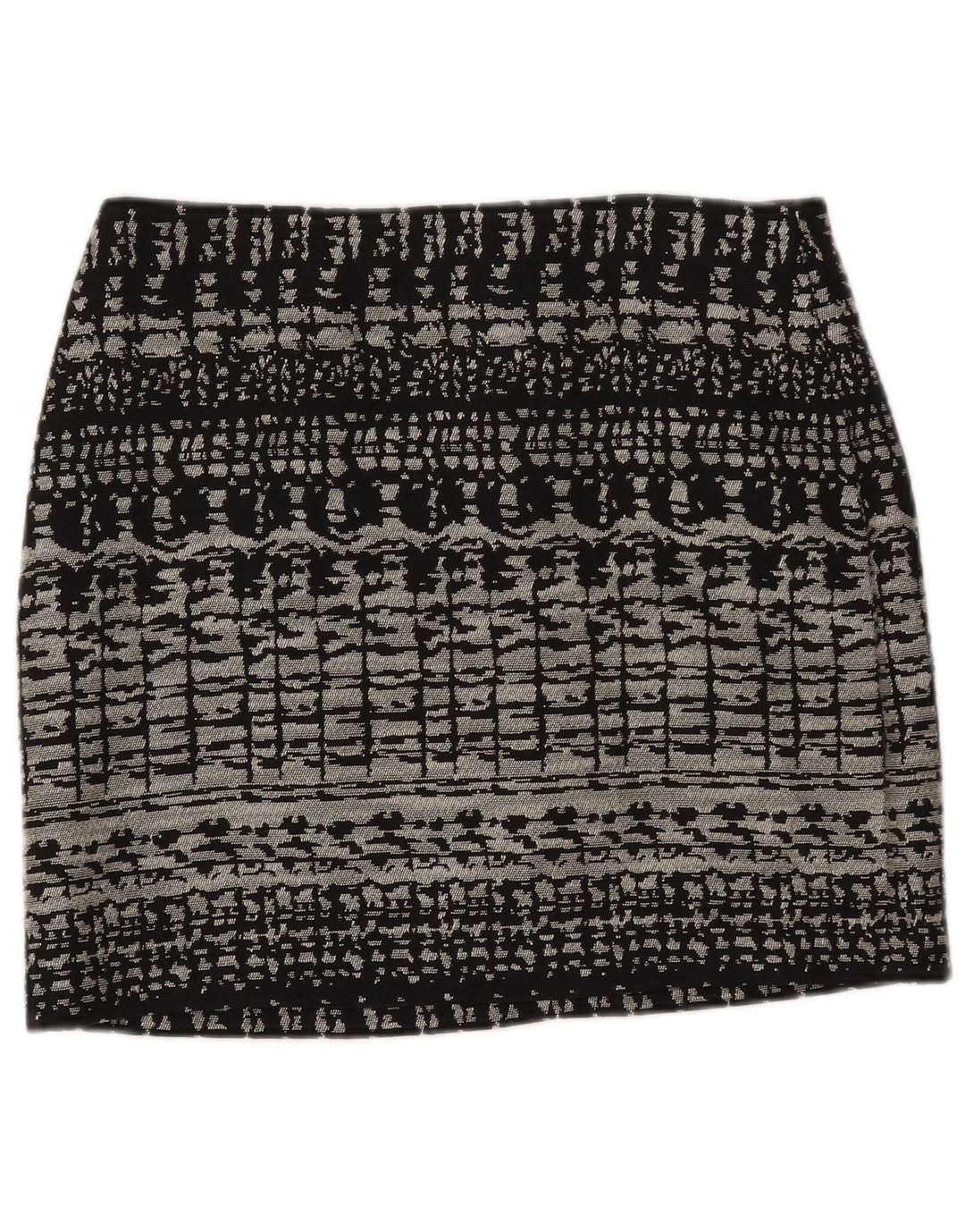 Minigonna da donna Marks & Spencer UK 12 media W31 cotone geometrico nero