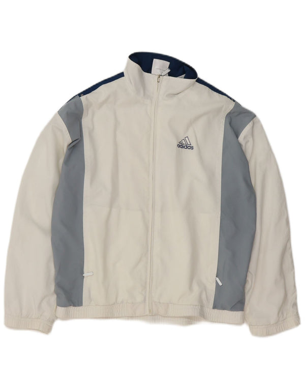 Giacca da tuta da ragazzo Adidas 11-12 anni in poliestere color block bianco