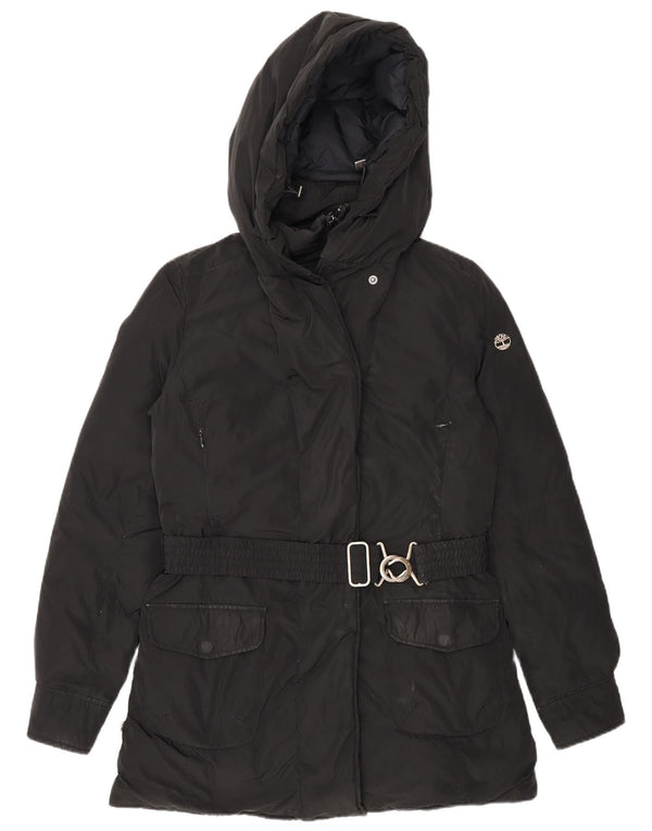 Cappotto imbottito con cappuccio da donna Timberland UK 10 piccolo poliestere nero