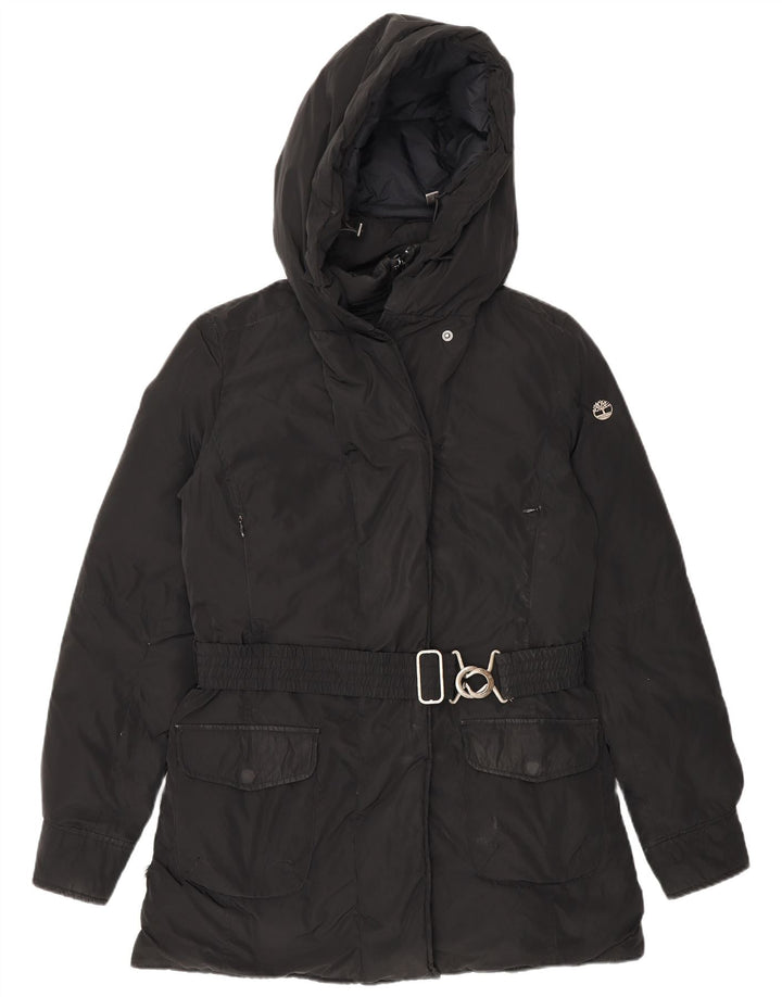 Cappotto imbottito con cappuccio da donna Timberland UK 10 piccolo poliestere nero