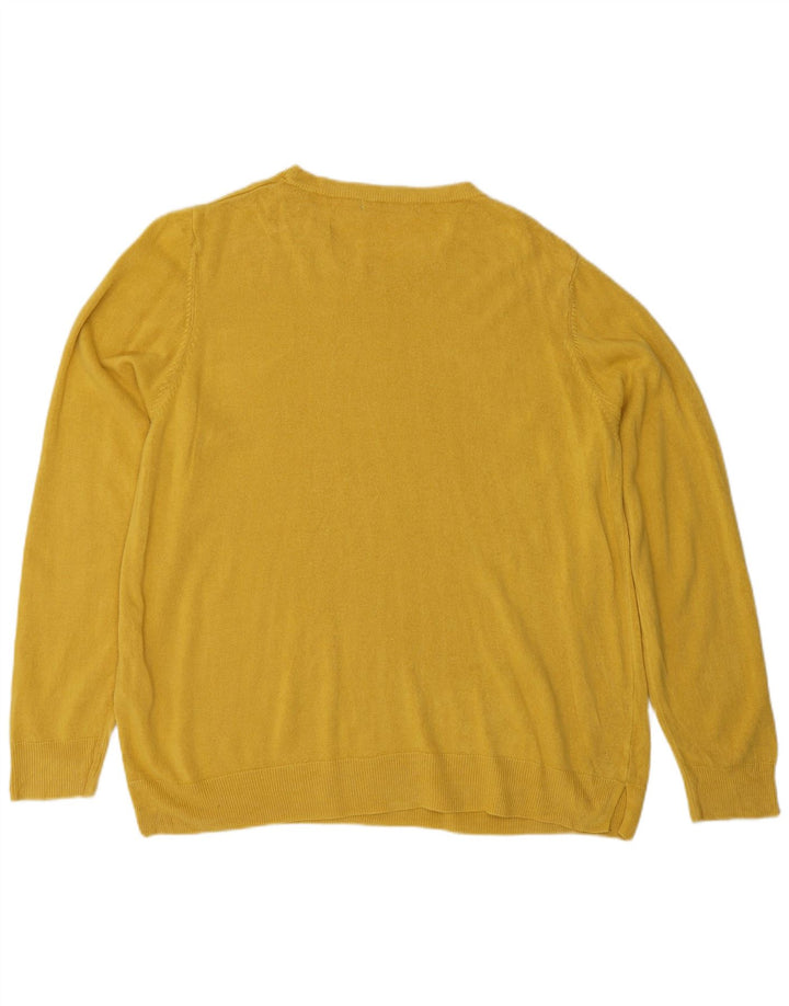 MARKS & SPENCER Maglione girocollo da donna UK 18 XL Acrilico giallo