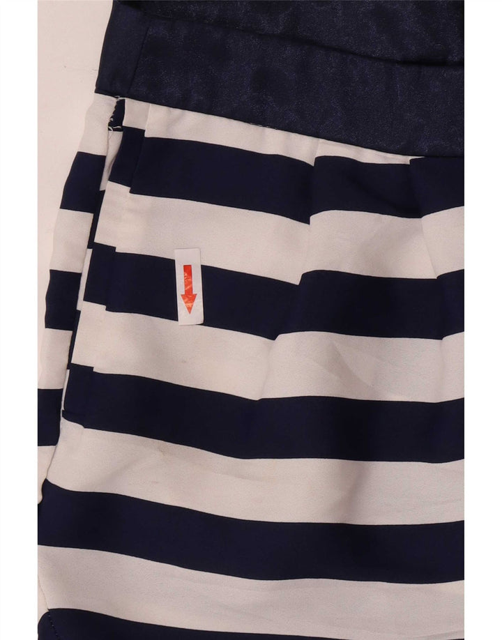 Pantaloncini chino da donna Zara piccoli W26 poliestere a righe blu navy