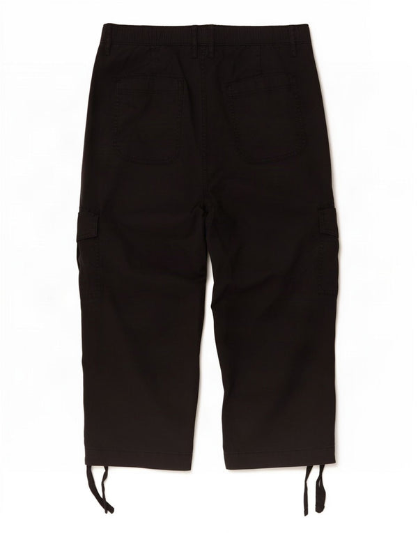 Pantaloni Cargo Capri da donna Marks & Spencer UK 14 Large W32 L23 Neri
