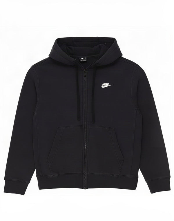 Felpa con cappuccio e zip Nike da uomo in cotone nero medio