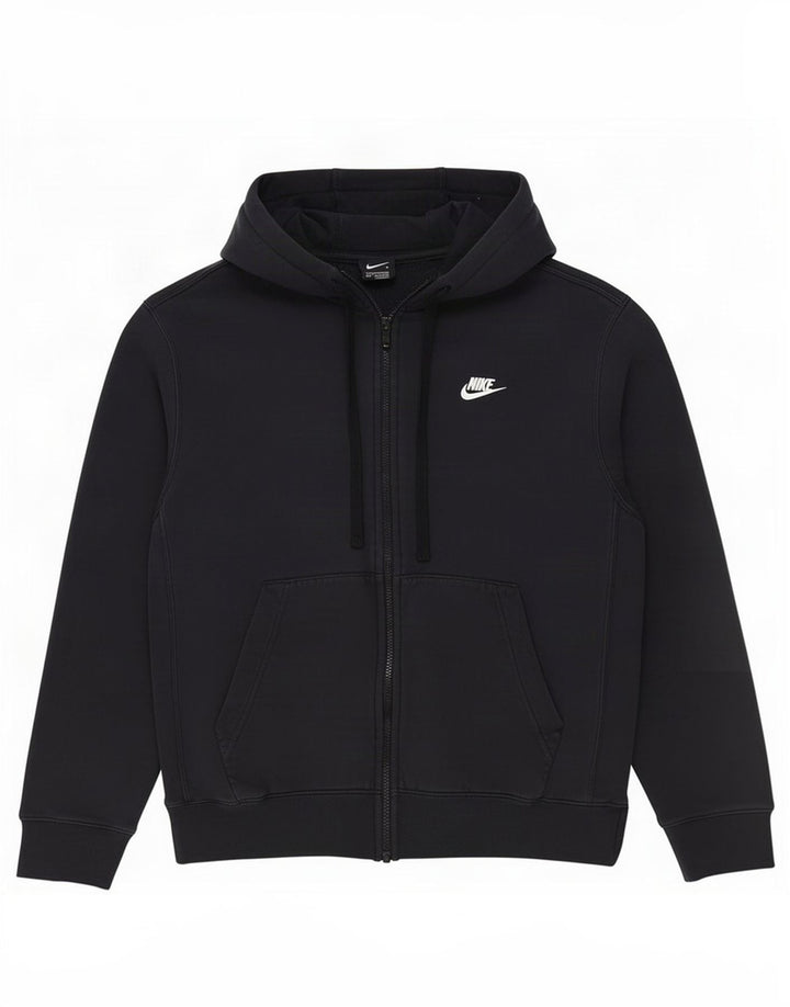 Felpa con cappuccio e zip Nike da uomo in cotone nero medio