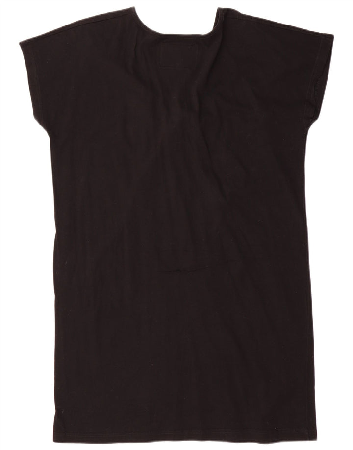 Abito tunica vintage da donna UK 14 cotone nero medio