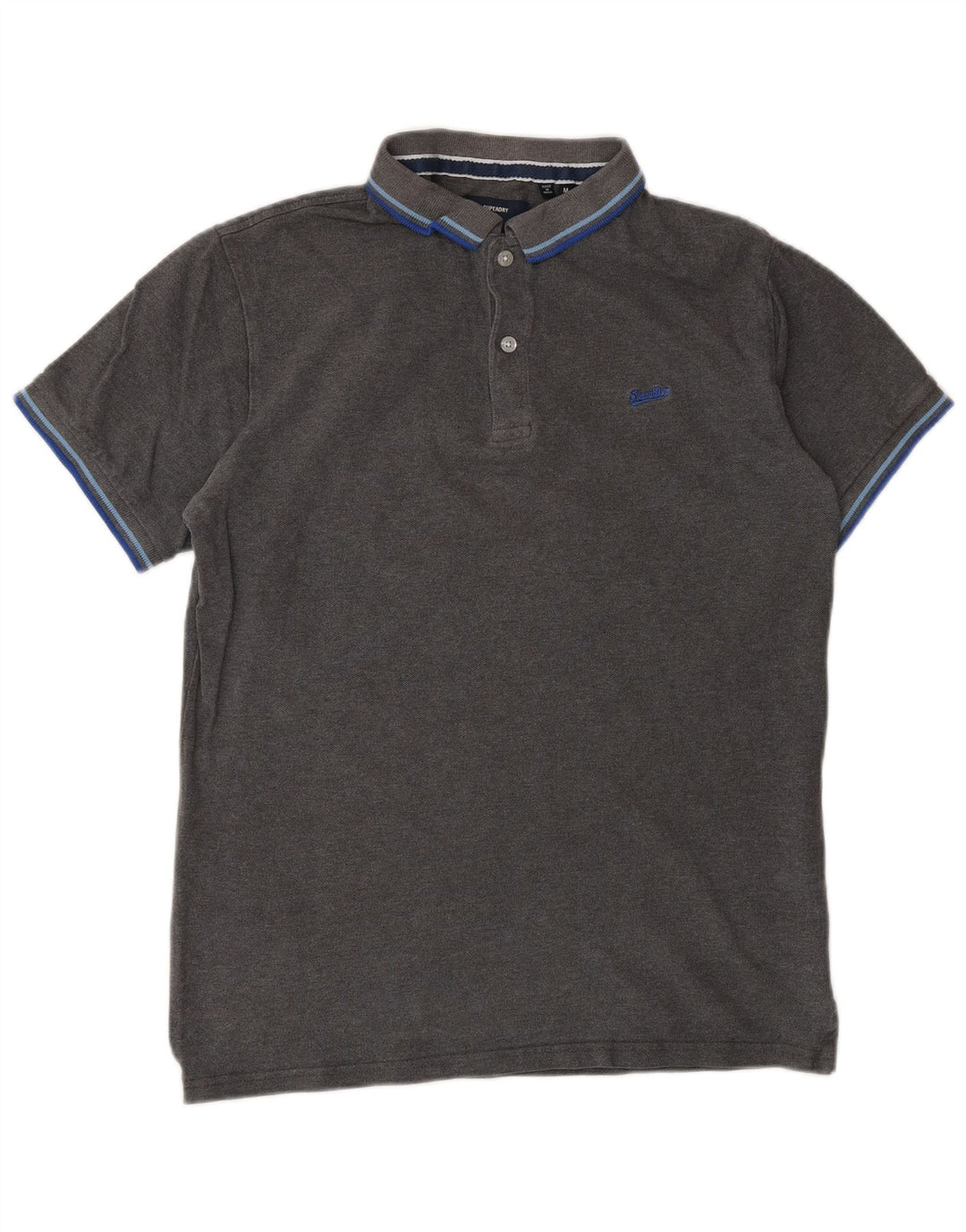 Polo da uomo Superdry in cotone grigio medio