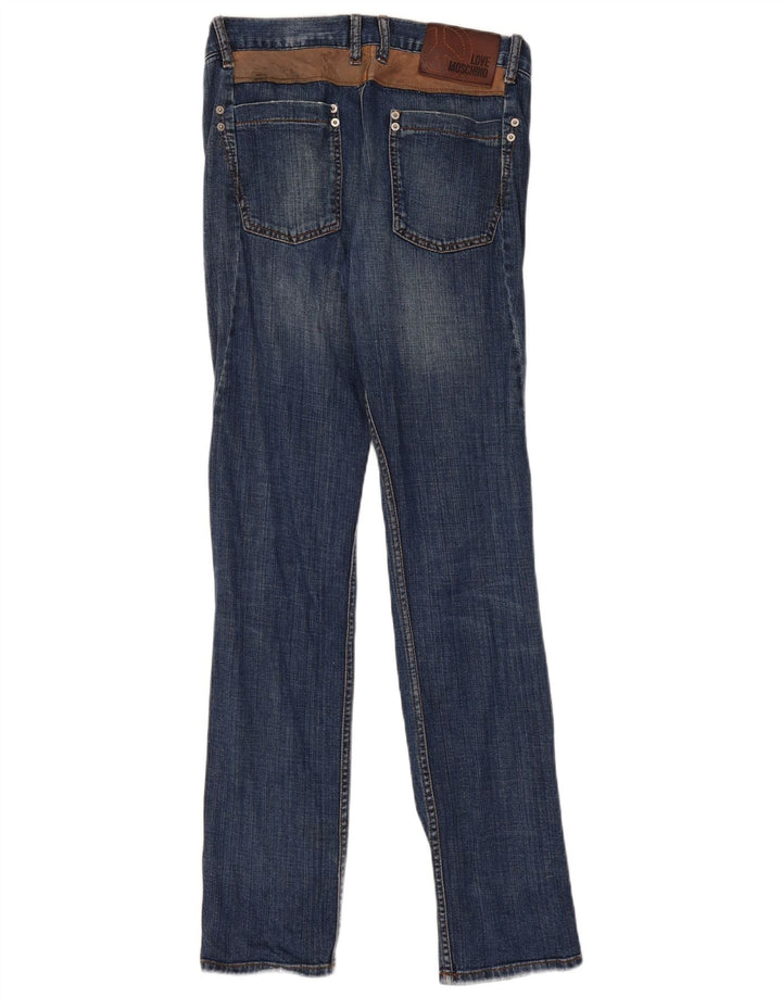 Jeans skinny da donna MOSCHINO W30 L33 cotone blu