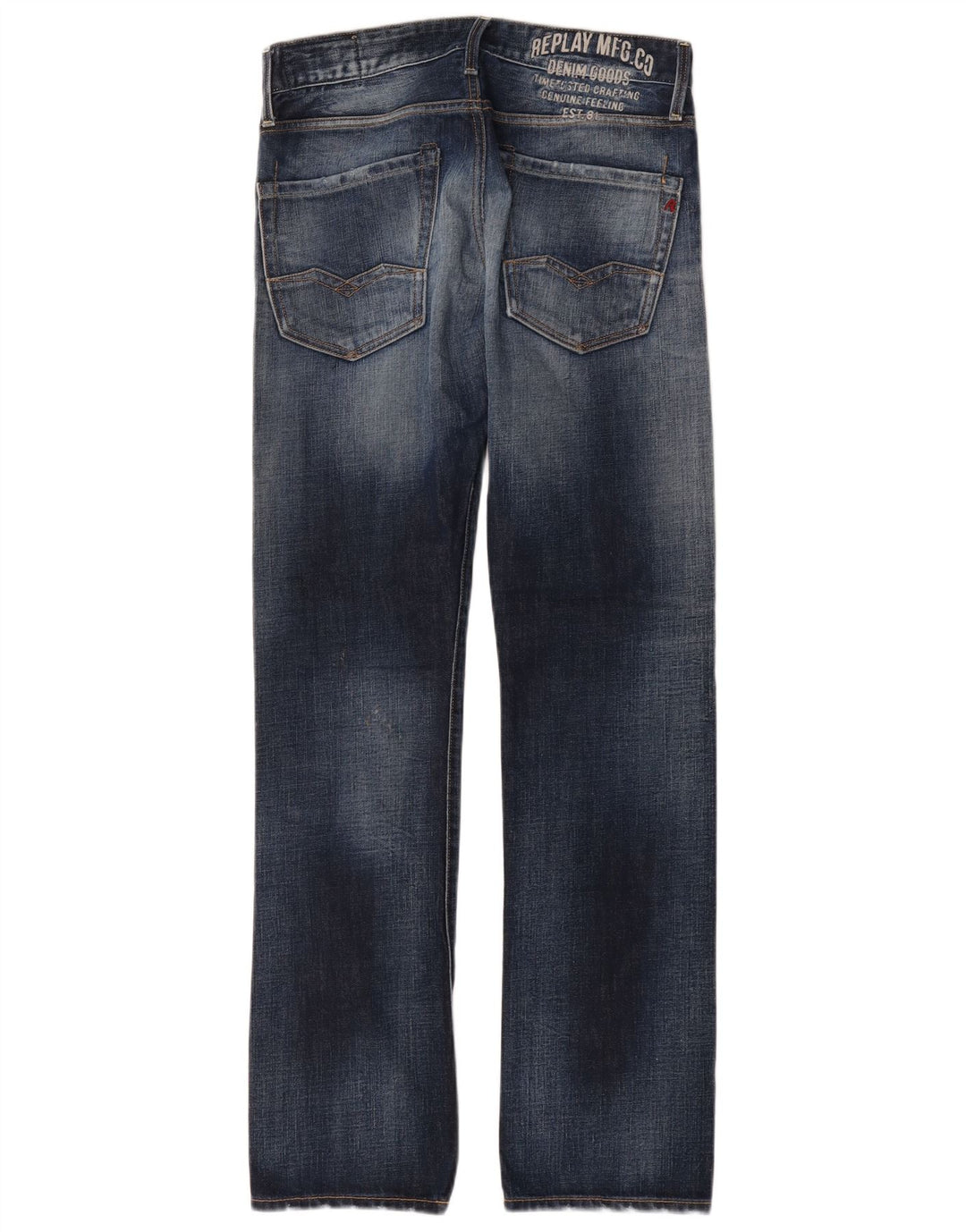 Replay Jeans dritti con grafica da uomo W31 L34 cotone blu