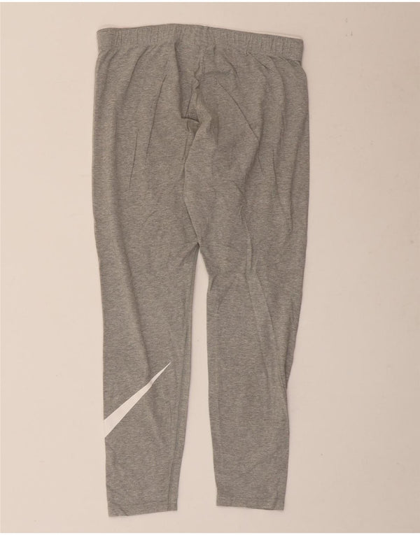 Leggings grafici da donna Nike UK 14 grande cotone chiazzato grigio