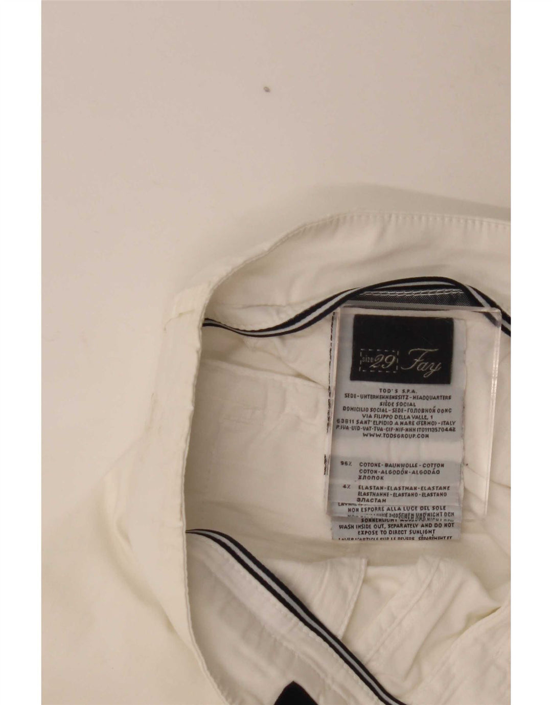 Pantaloni chino dritti da donna Fay W29 L29 cotone bianco