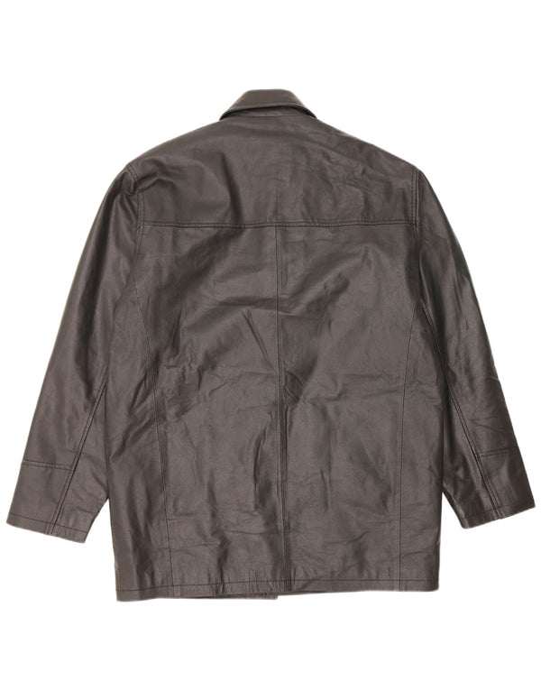 Giacca in pelle vintage da uomo UK 40 grande nera