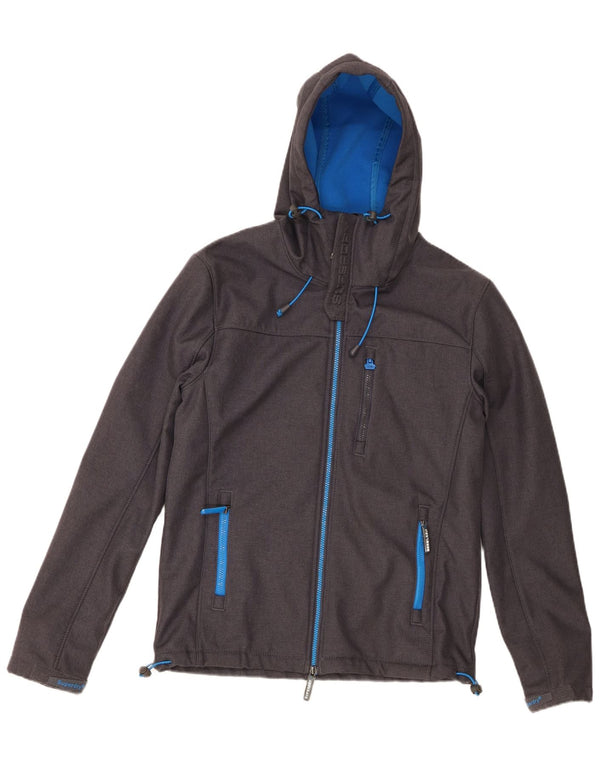 Giacca a vento da uomo con cappuccio The Windtrekker Superdry UK 40 Large Grigia