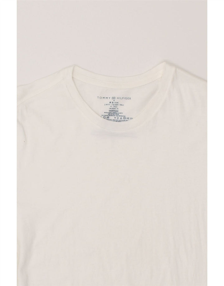 TOMMY HILFIGER Mens T-Shirt Medium White Cotton Vintage Tommy Hilfiger and Second-Hand Tommy Hilfiger from Messina Hembry 