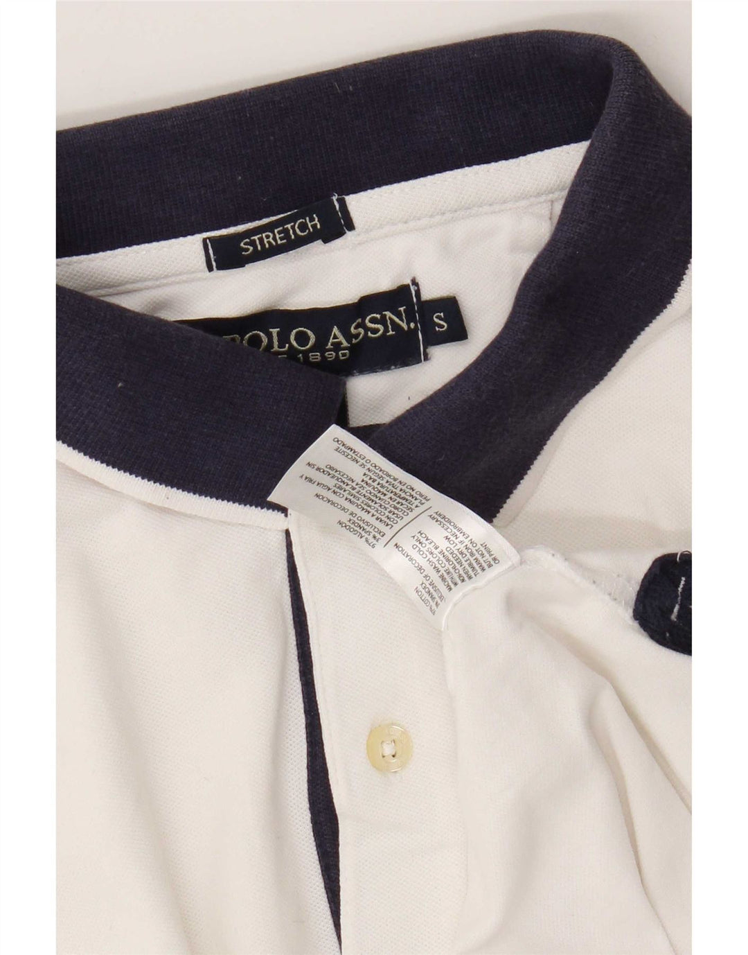 Polo Assn. Camicia da uomo piccola in cotone color block bianco