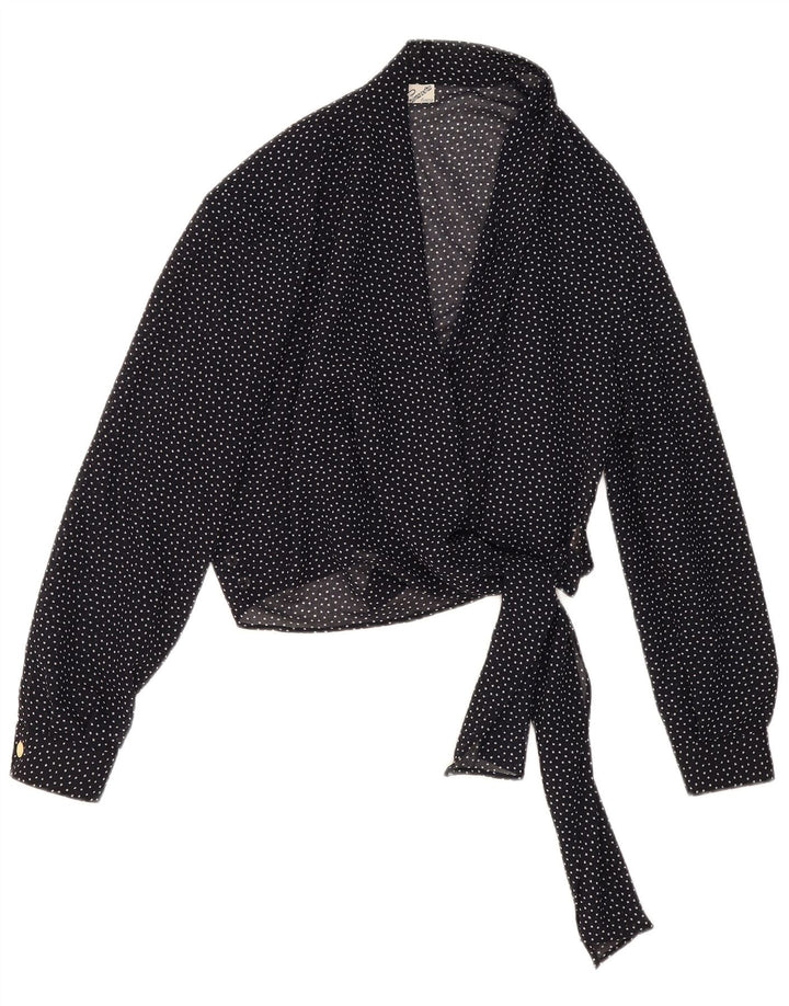 Primavera Firenze Top corto trasparente da donna US 4 Small Blu navy