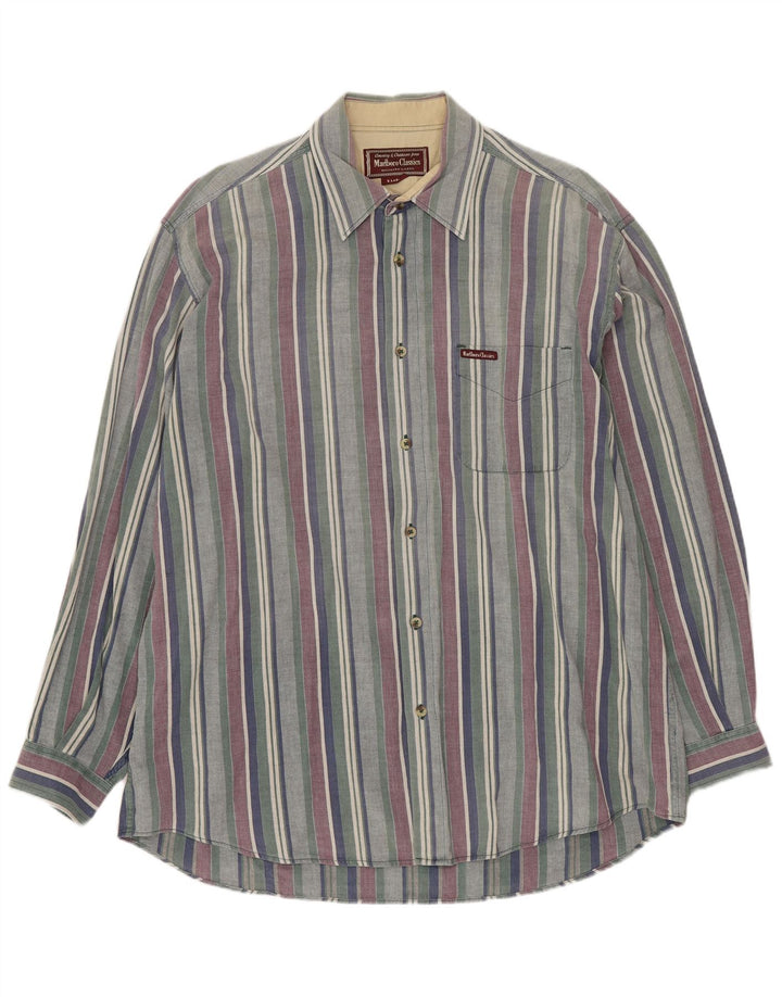 MARLBORO CLASSICS Camicia da uomo XL in cotone a righe multicolore