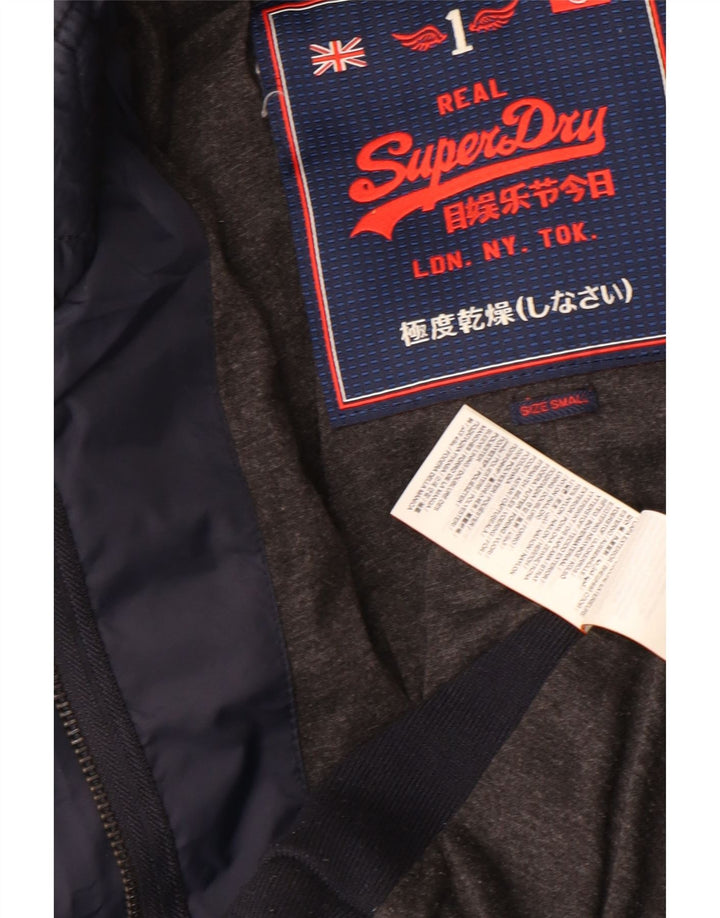 Giacca trapuntata imbottita da donna Superdry UK 10 Small nylon blu navy