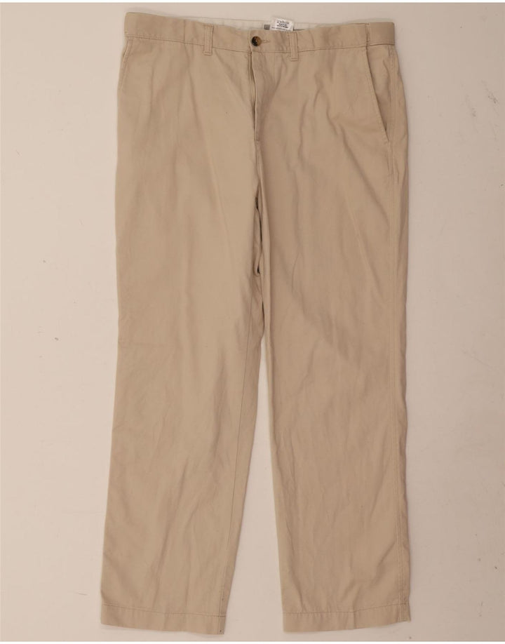 Pantaloni chino regolari dritti da uomo Marks & Spencer W36 L29 cotone beige