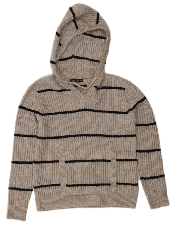 Maglione con cappuccio da donna Marks & Spencer UK 14 Grigio medio a righe