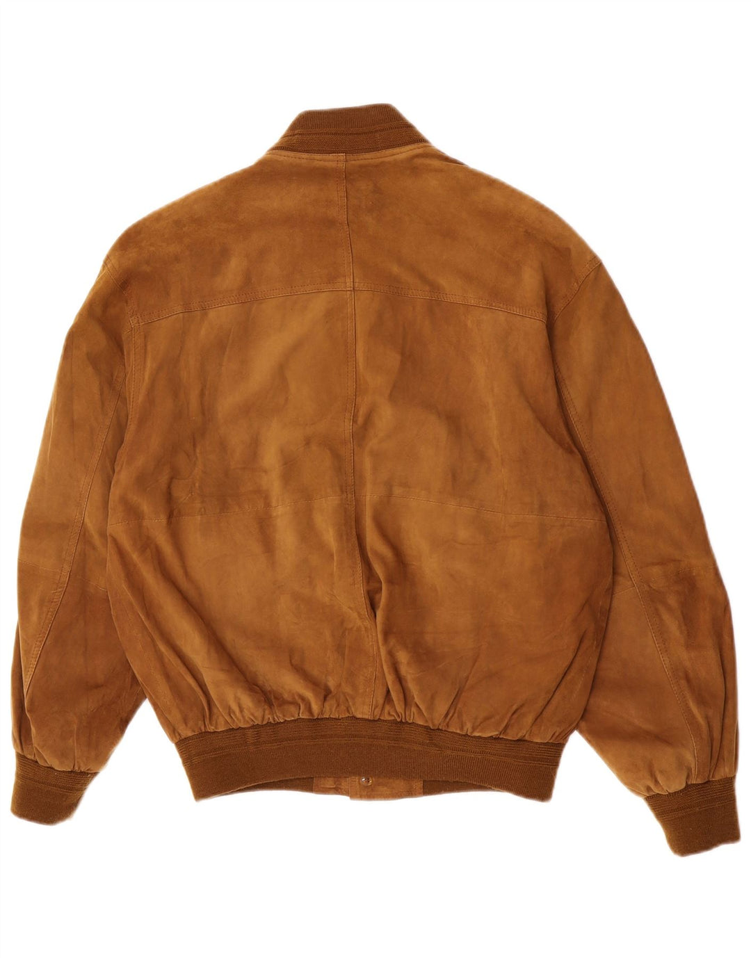Giubbotto bomber vintage in pelle scamosciata da uomo IT 48 in pelle marrone medio