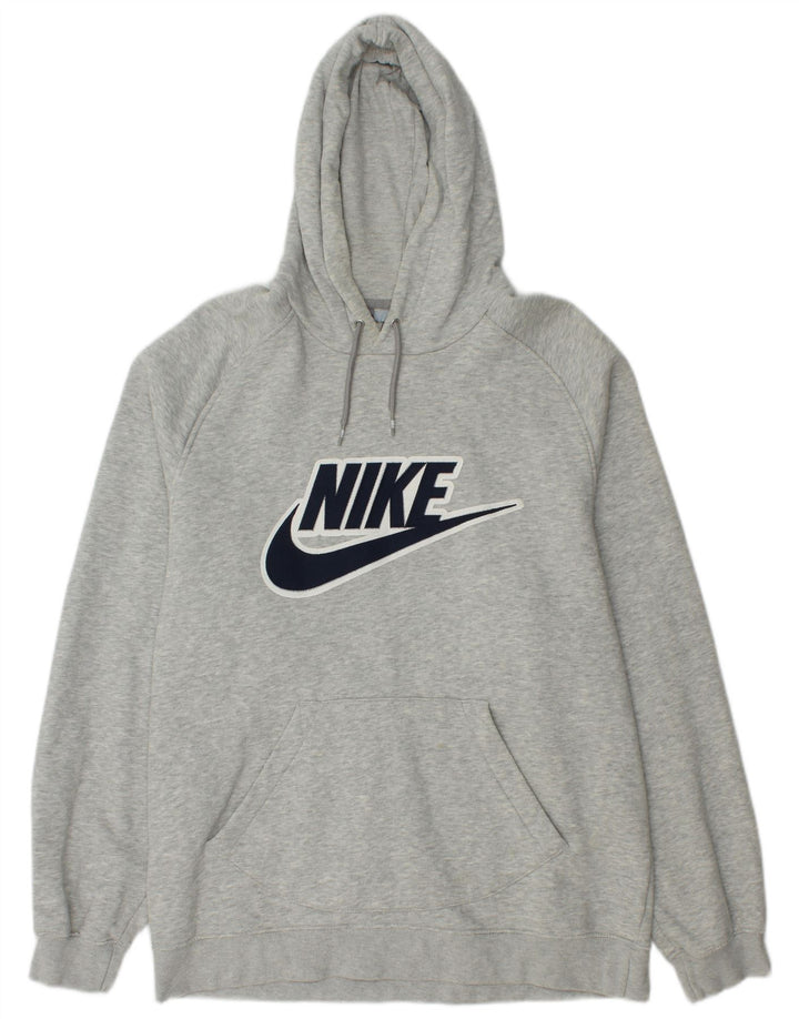 Felpa con cappuccio grafica da uomo Nike Large in cotone grigio