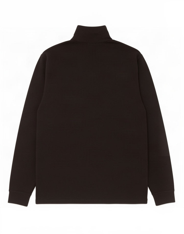 Maglione in pile Brugi da uomo con zip e collo XL in poliestere nero
