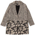 GATTINONI Womens Overcoat UK 12 Medium Navy Blue Floral Cotton