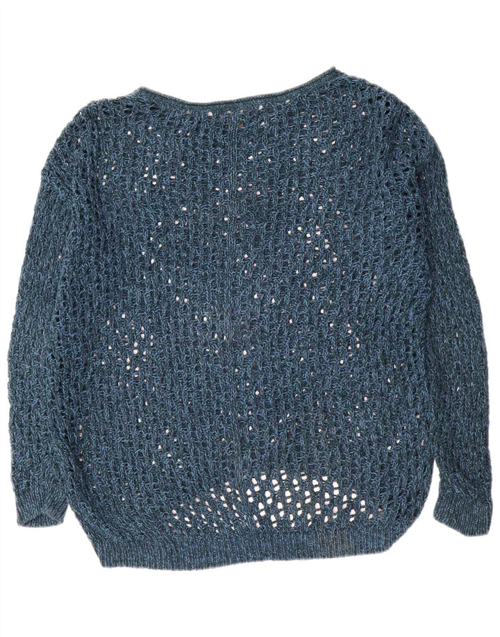 Eddie Bauer Maglione da donna oversize con scollo a barca UK 14 Medio Blu Navy