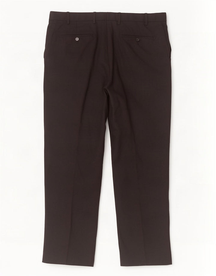 Pantaloni da abito dritti su misura da uomo Marks & Spencer W38 L31 in lana nera