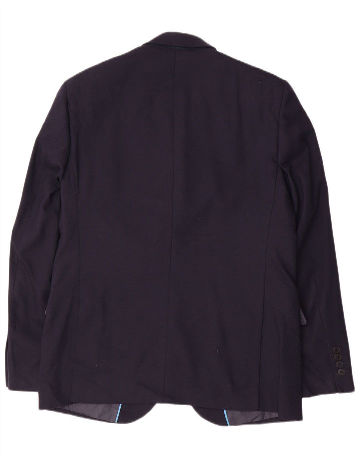 Giacca blazer slim a 2 bottoni da uomo Marks & Spencer UK 42 XL lana blu navy