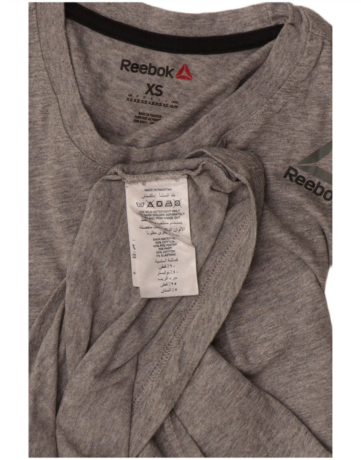 T-shirt da uomo REEBOK Top XS in cotone chiazzato grigio
