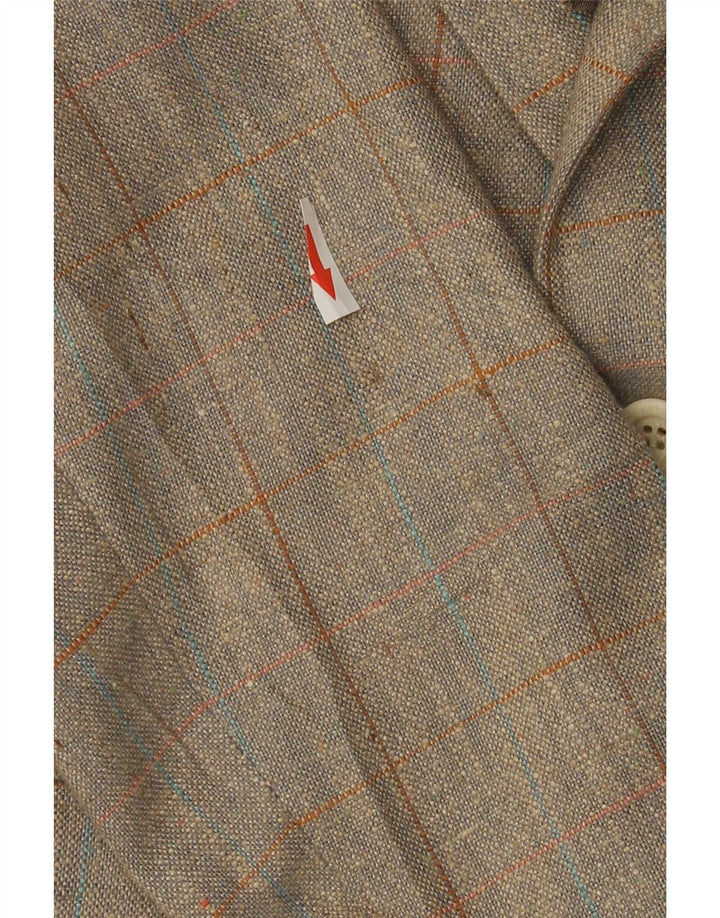 Giacca blazer da uomo a 2 bottoni Oakmont taglia 39 a quadri marrone medio