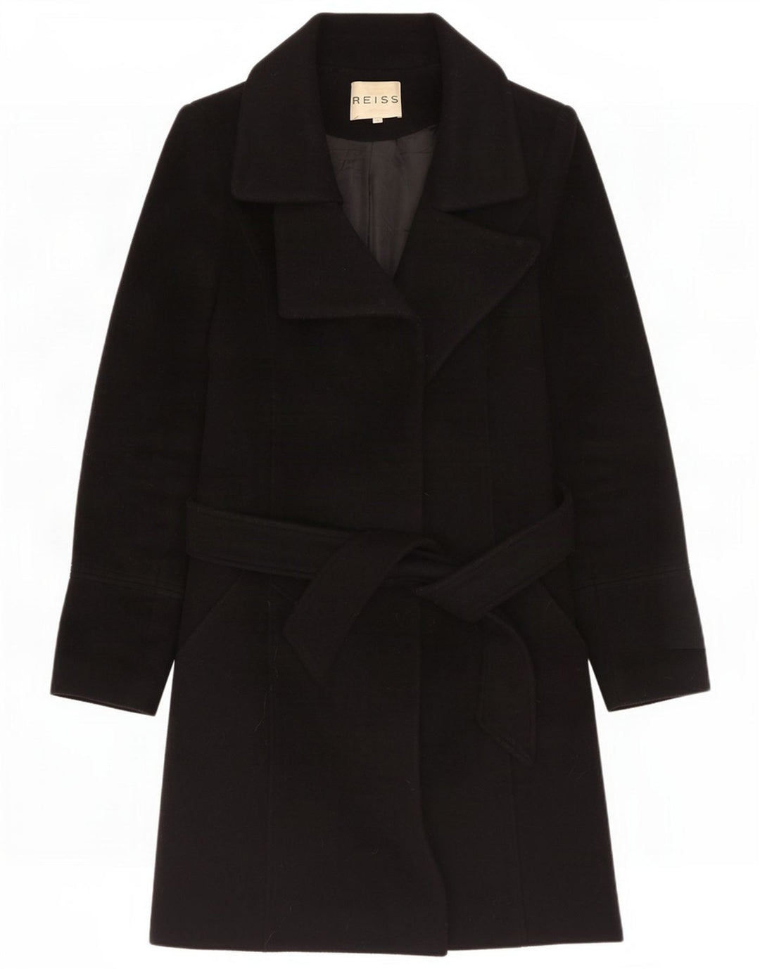 Reiss Cappotto oversize da donna UK 10 piccolo in lana nera