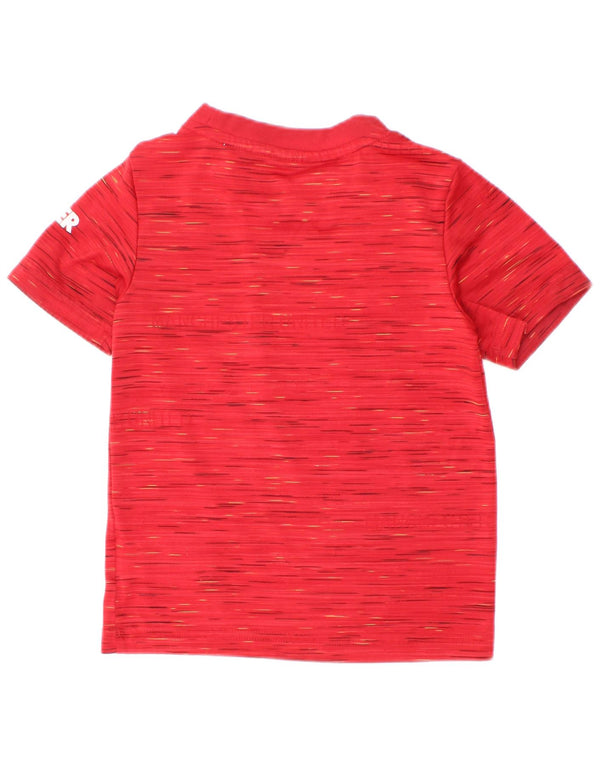 Maglietta grafica Adidas da ragazzo del Manchester United, 2-3 anni, rossa chiazzata