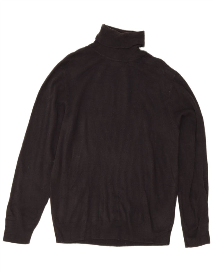 Maglione maglione a collo alto Marks & Spencer da uomo blu medio nero