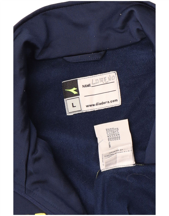 Giacca da ginnastica grafica da uomo Diadora Large color block blu navy