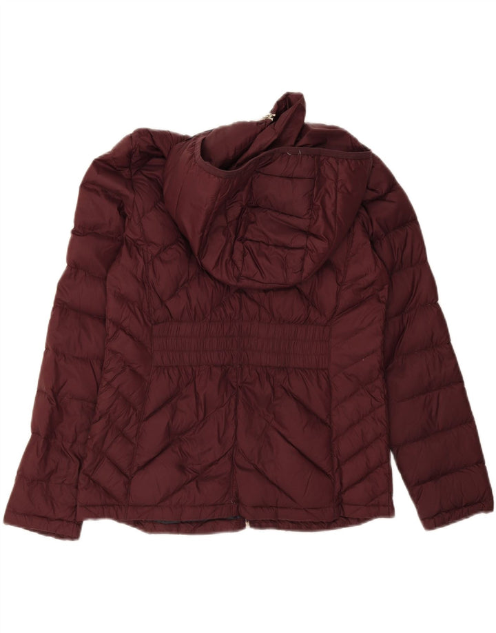 MICHAEL KORS Womens Hooded Padded Jacket UK 14 Medium Burgundy Nylon Vintage Michael Kors and Second-Hand Michael Kors from Messina Hembry 