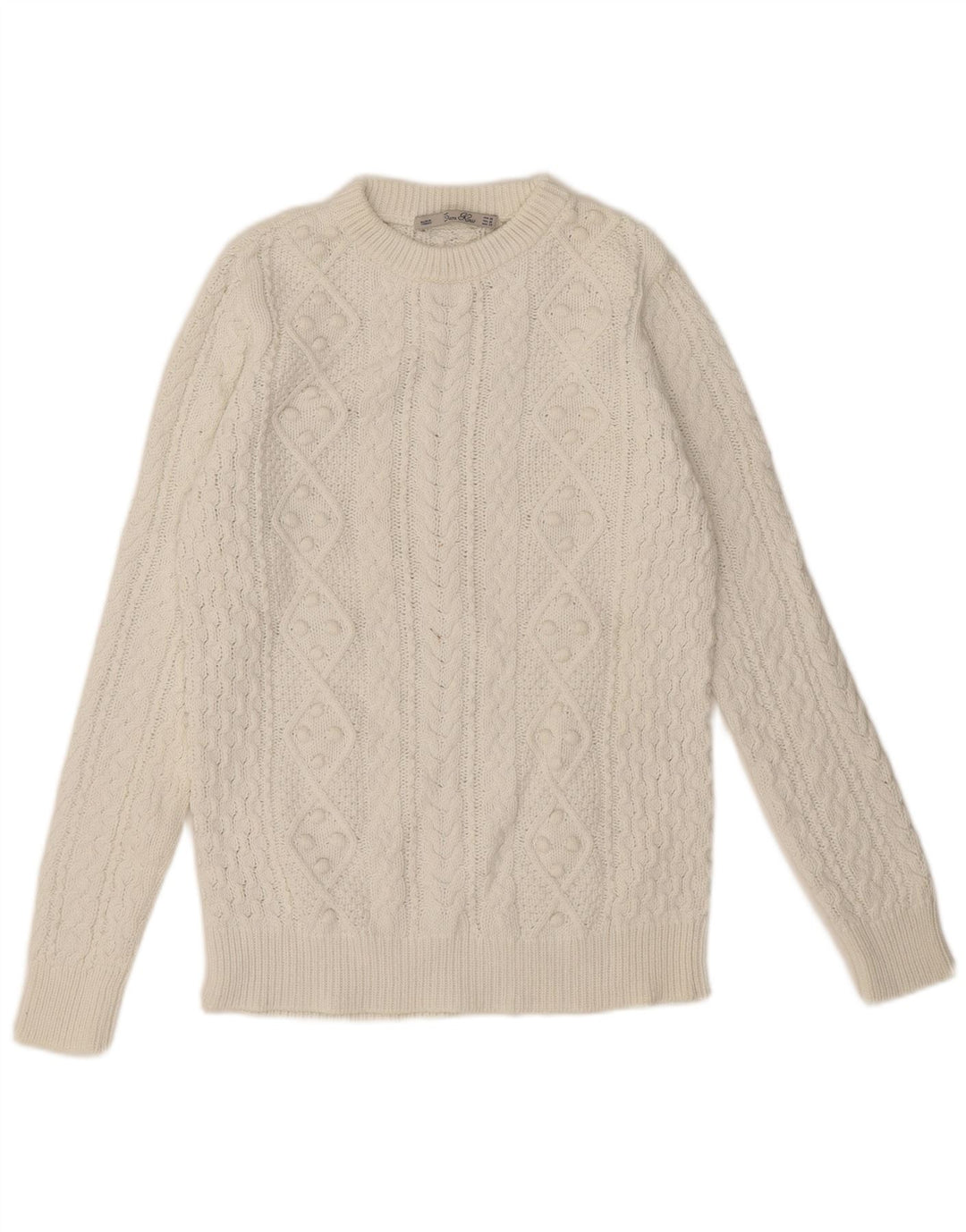 Maglione maglione girocollo da donna Zara bianco medio