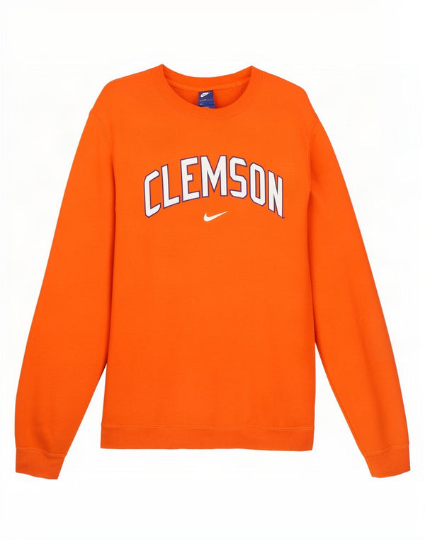 Felpa con grafica Nike Clemson da uomo, cotone arancione medio