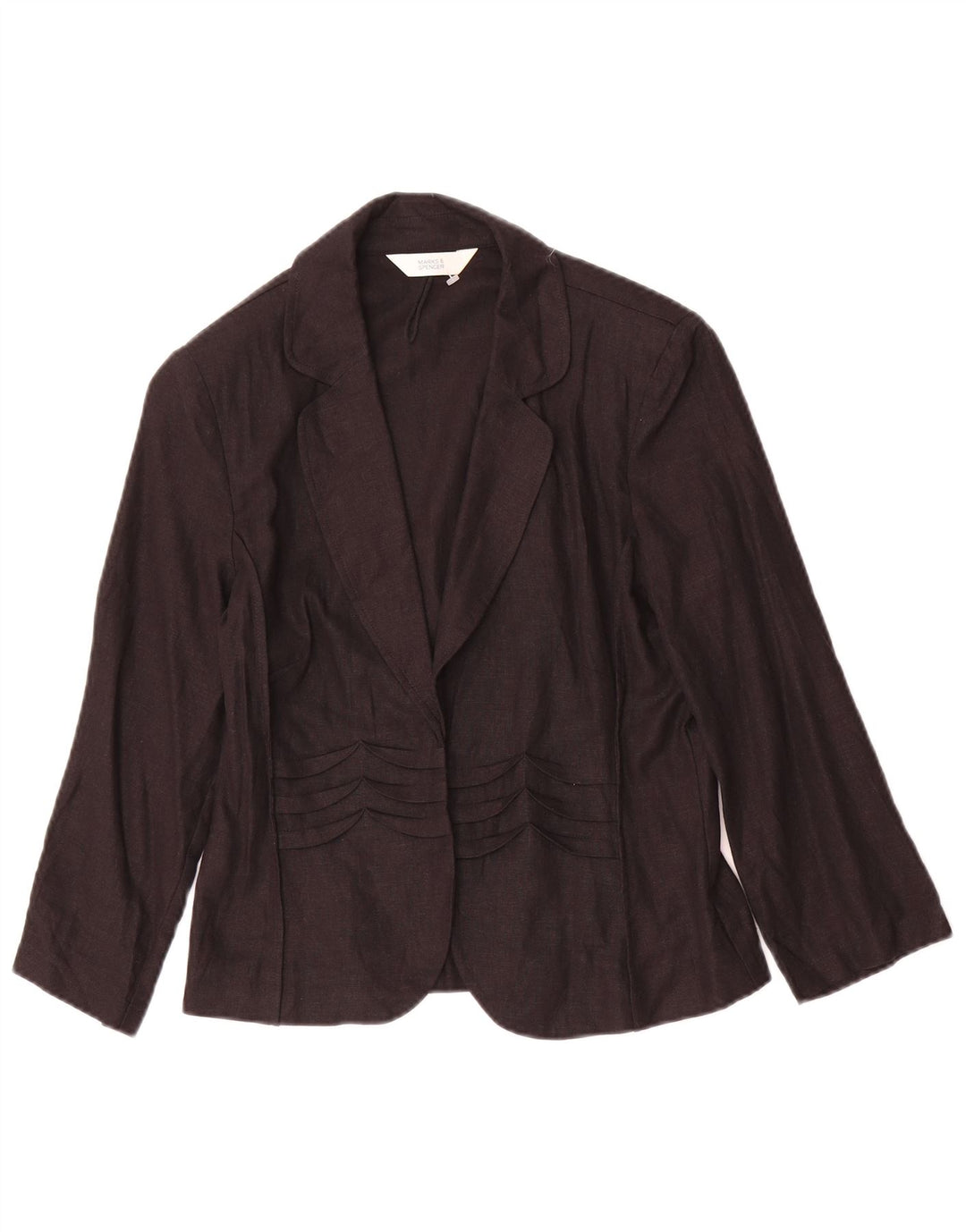 Giacca blazer con maniche a 3/4 da donna Marks & Spencer UK 8 piccola in lino nero