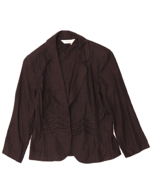 Giacca blazer con maniche a 3/4 da donna Marks & Spencer UK 8 piccola in lino nero