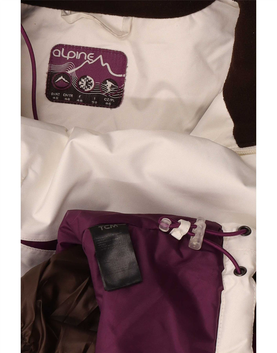 Giacca da sci con cappuccio da uomo Alpine IT 50 Large Poliestere color block bianco