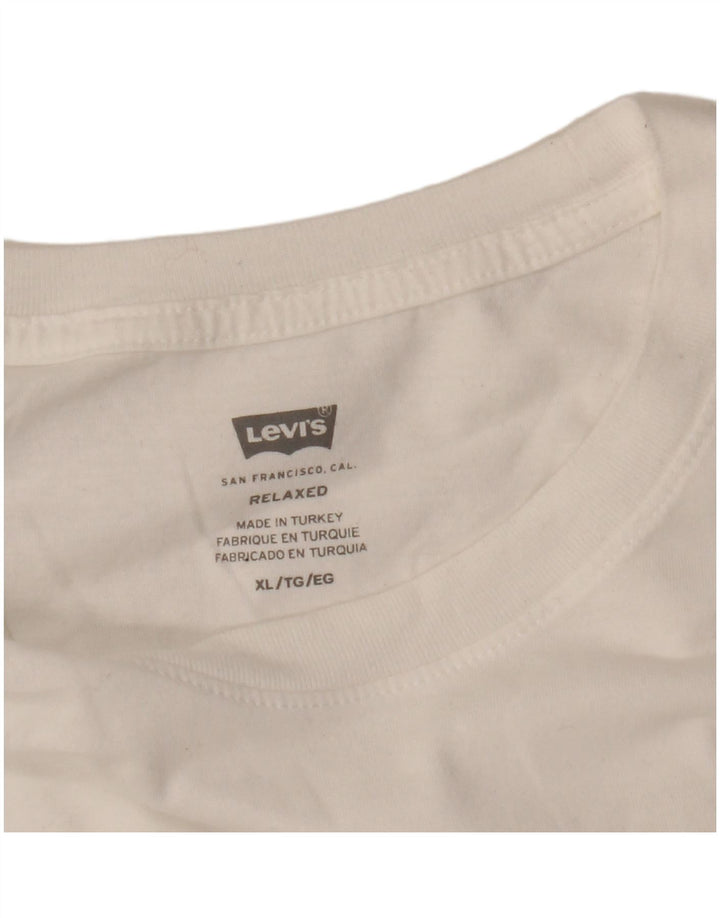 T-shirt grafica da uomo con vestibilità rilassata Levi's Top XL bianca