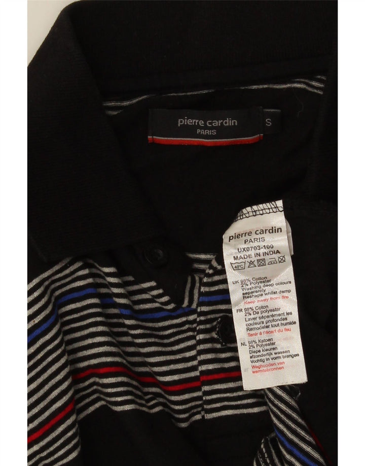 PIERRE CARDIN Polo Uomo Piccola Cotone Rigato Nero
