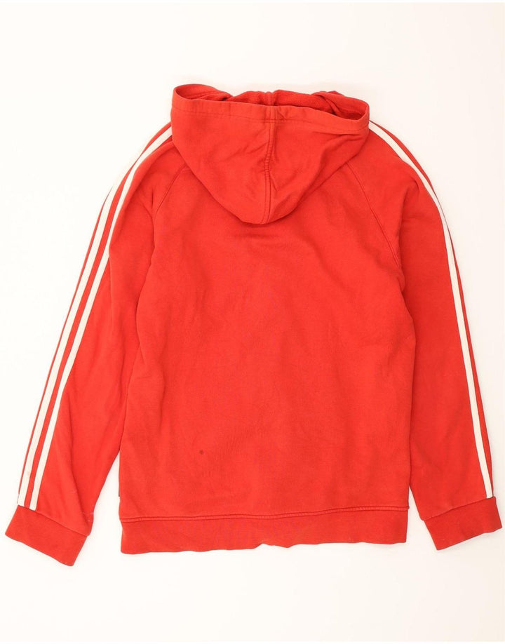 Maglione con cappuccio e zip Adidas da uomo piccolo in cotone rosso