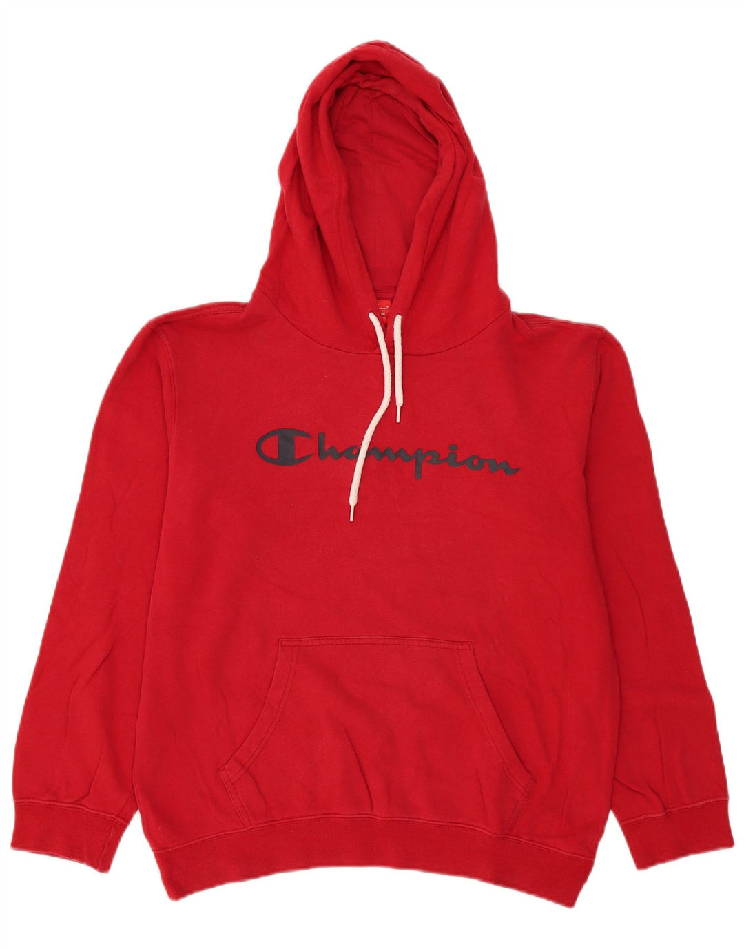 Maglione con cappuccio grafico da uomo Champion in cotone rosso medio